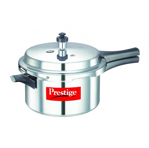Prestige Popular Aluminium Pressure Cooker with Outer Lid, 4 Litres, Silver